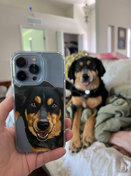 Custom dog phone case transparent 