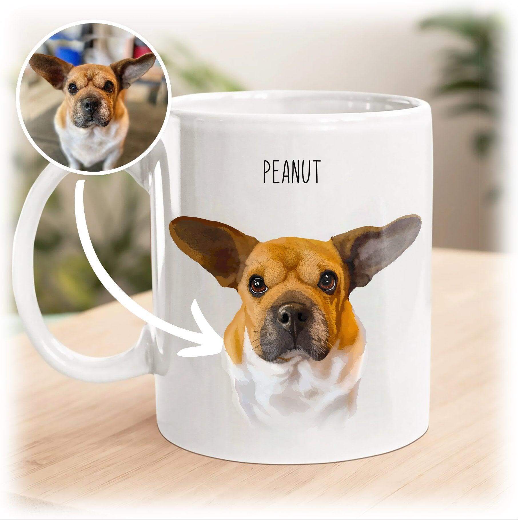 Personalized Dog Mug Face Name