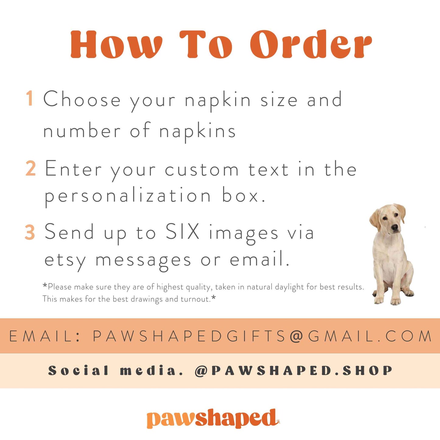 how to order personalized pet napkins