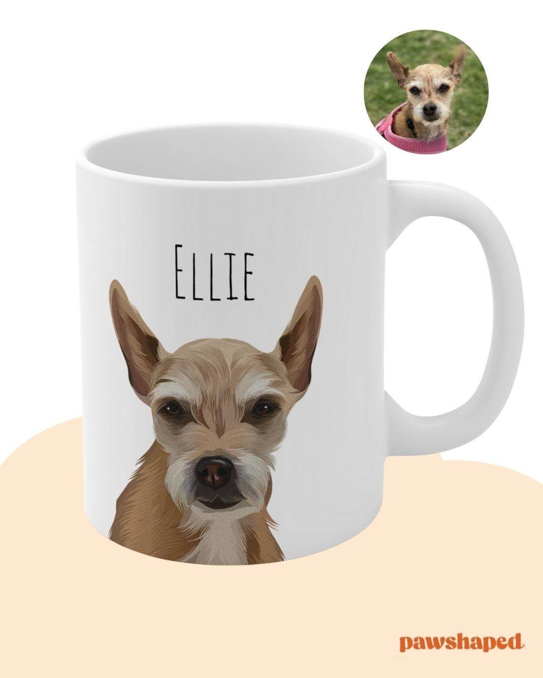 customizable dog gift mug - pawshaped