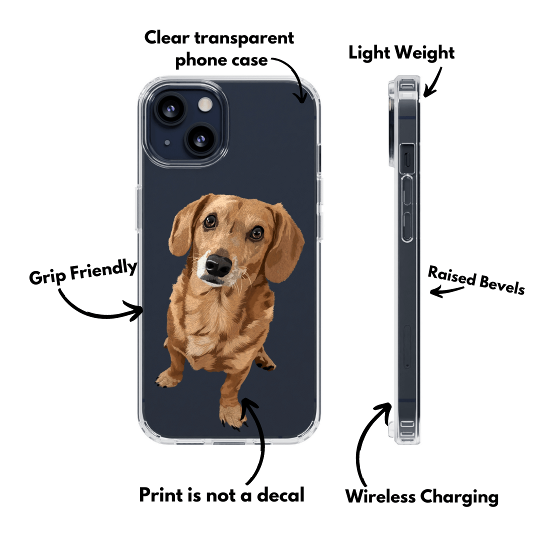 transparent dog phone case for iphone