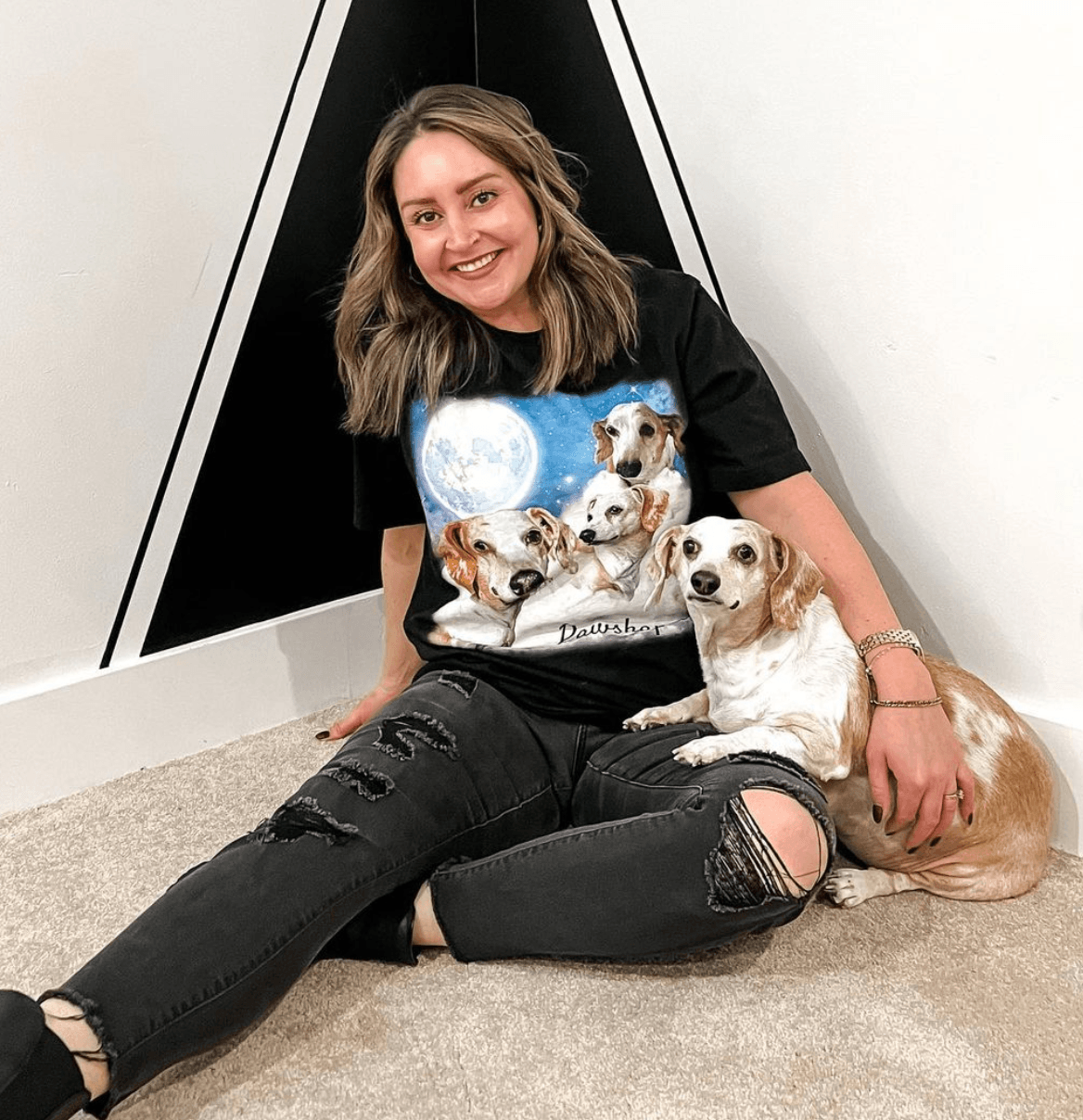 Custom pet dog Majestic moon shirt 