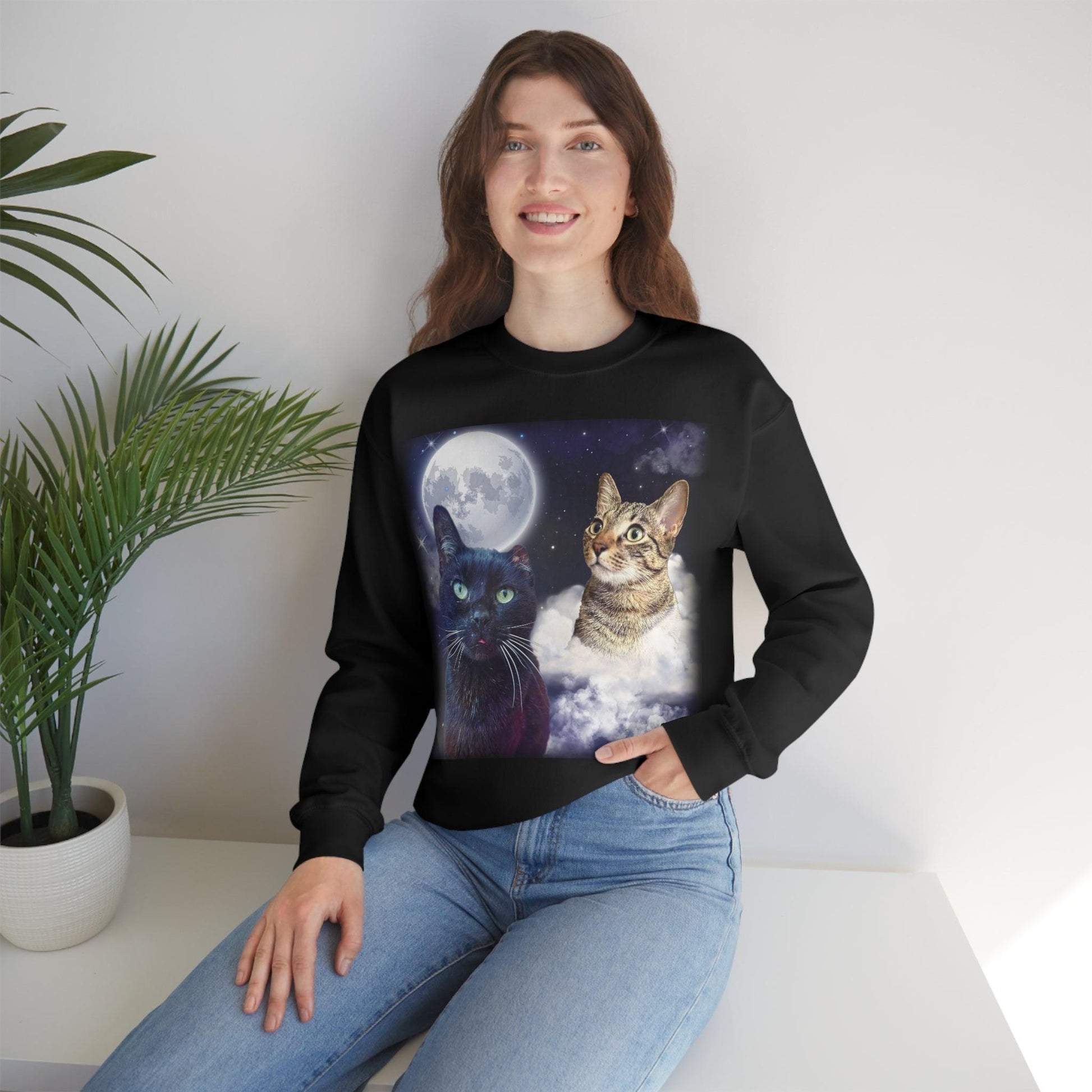 custom Cat portrait sweatshirt - @one_eared_uno x Pawshaped Collection - Pawshaped