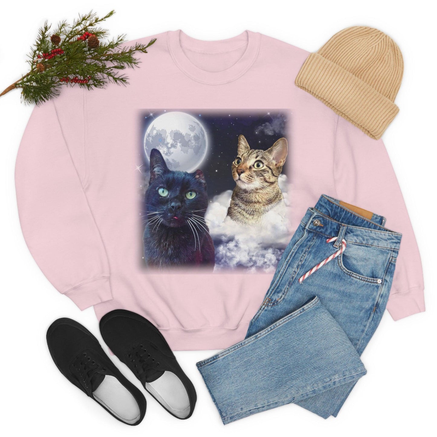 personalized Cat portrait sweatshirt - @one_eared_uno x Pawshaped Collection - Pawshaped