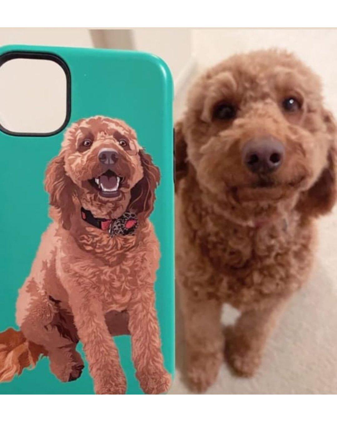 dog face pet phone case design